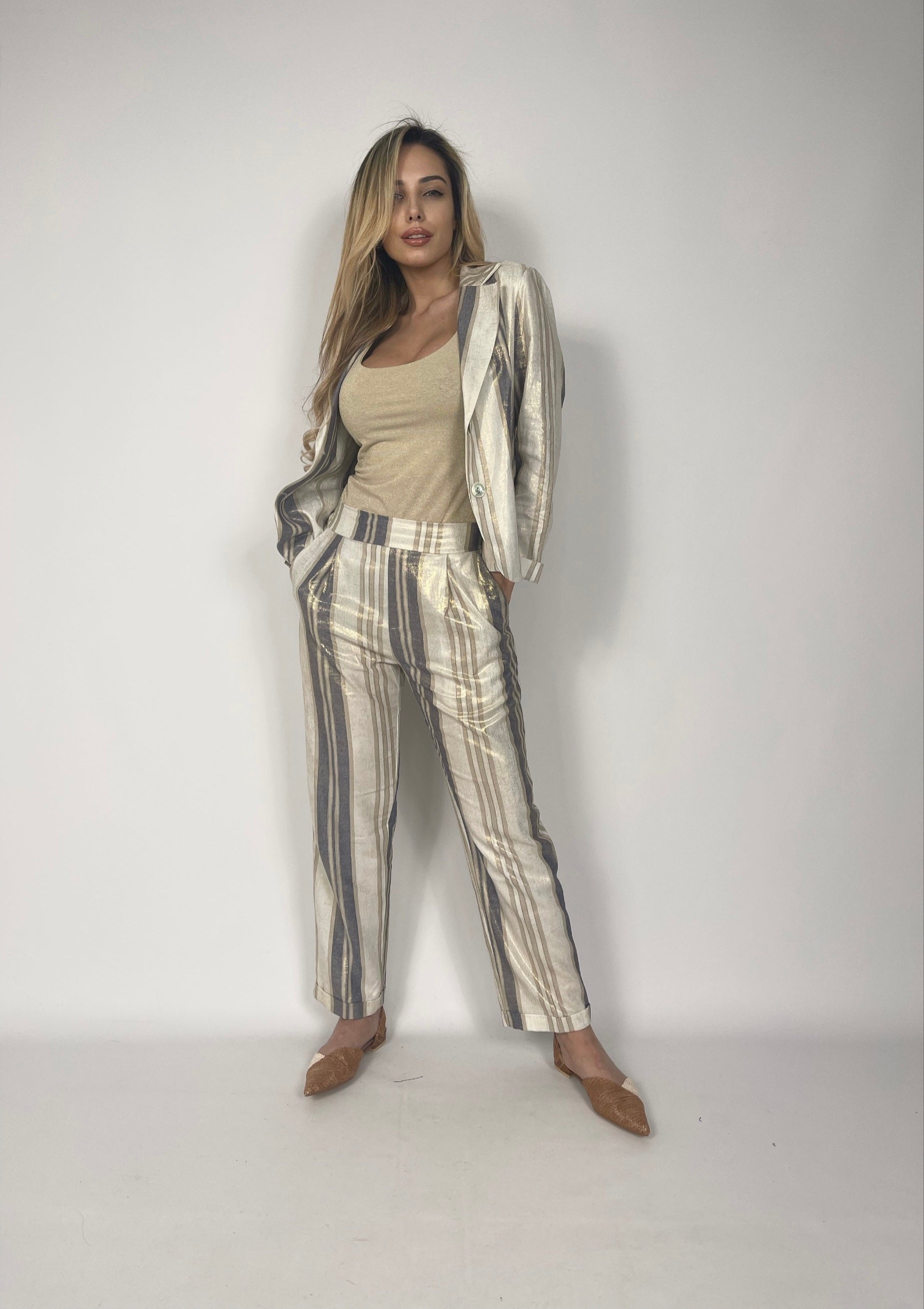 Pantalone Lino Lurex