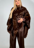 Poncho Eco-Visone Pelo Lungo