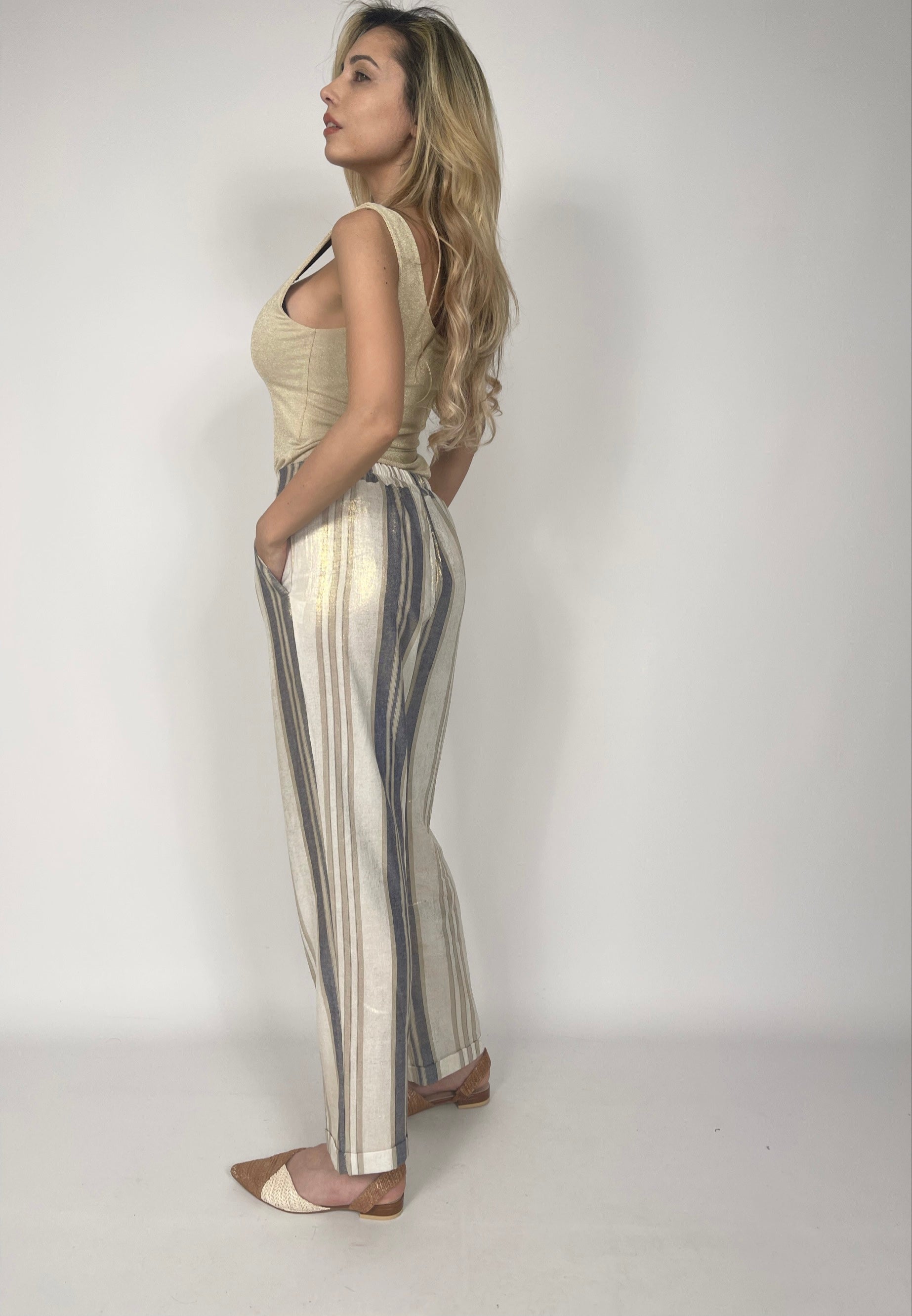 Pantalone Lino Lurex