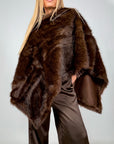 Poncho Eco-Visone Pelo Lungo