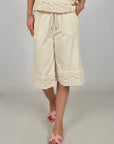 Bermuda Cotone Pizzo Macramè