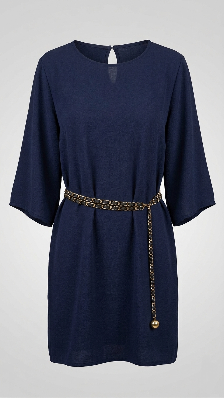 Robe en georgette avec ceinture