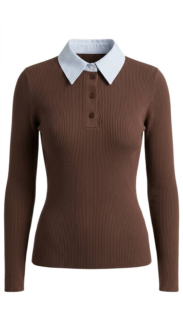 Maglia con collo camicia - LG538