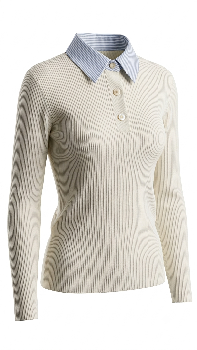 Maglia con collo camicia - LG538