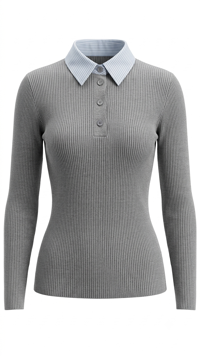 Maglia con collo camicia - LG538