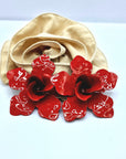 Orecchini Flower Red
