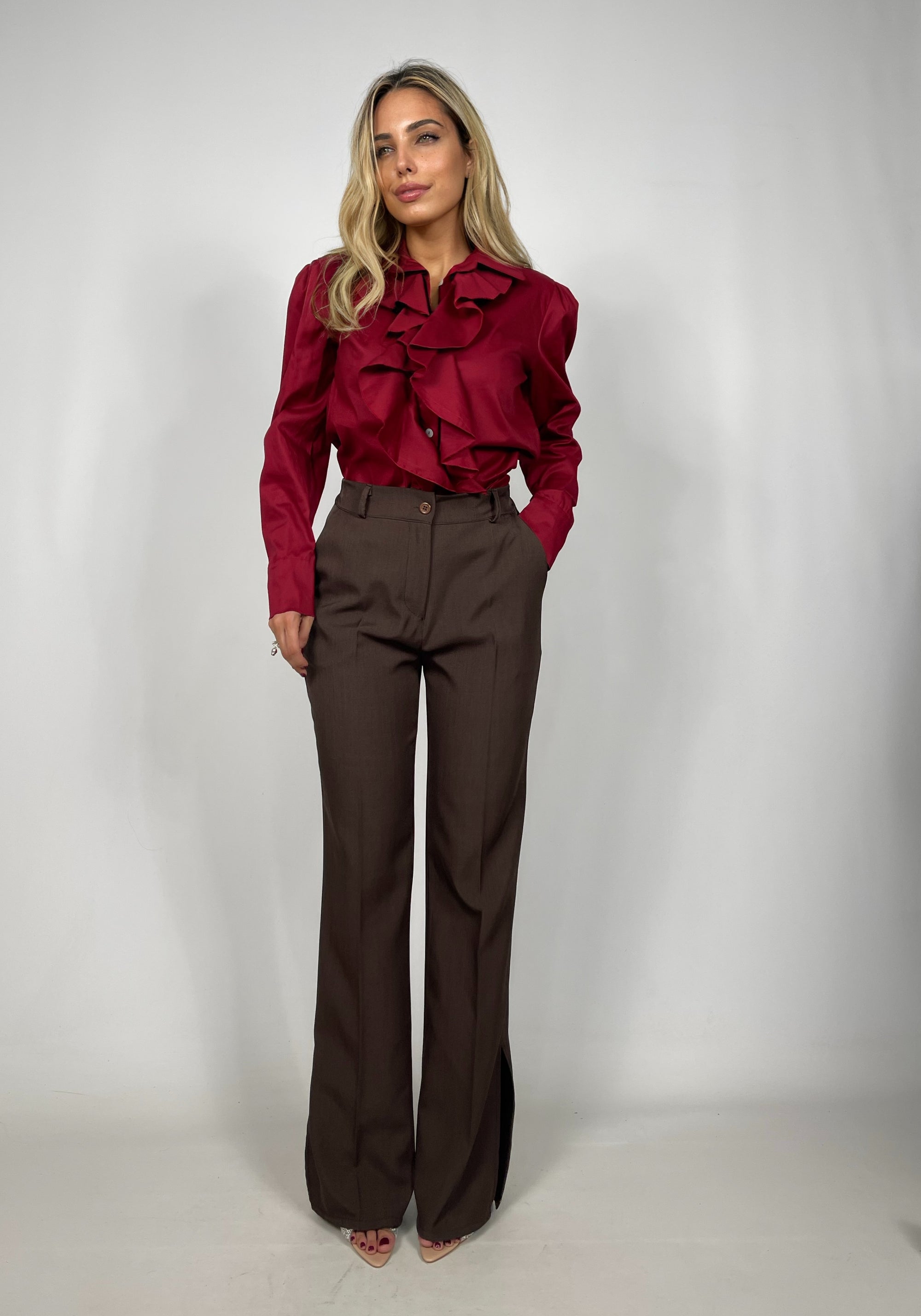 Camicia Cotone Rouche