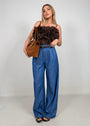 Pantalone Chambray 100% Cotone con Cintura