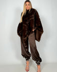 Poncho Eco-Visone Pelo Lungo
