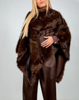 Poncho Eco-Visone Pelo Lungo