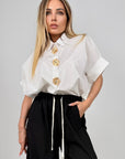Camicia 100% Cotone Con Spille