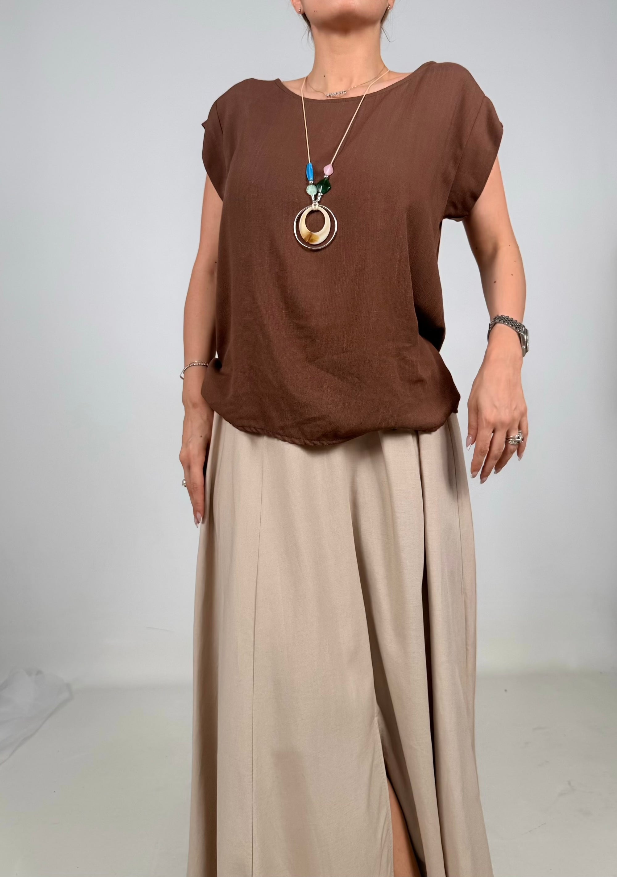Blusa 100% Viscosa Con Collana