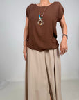 Blusa 100% Viscosa Con Collana