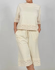 Bermuda Cotone Pizzo Macramè