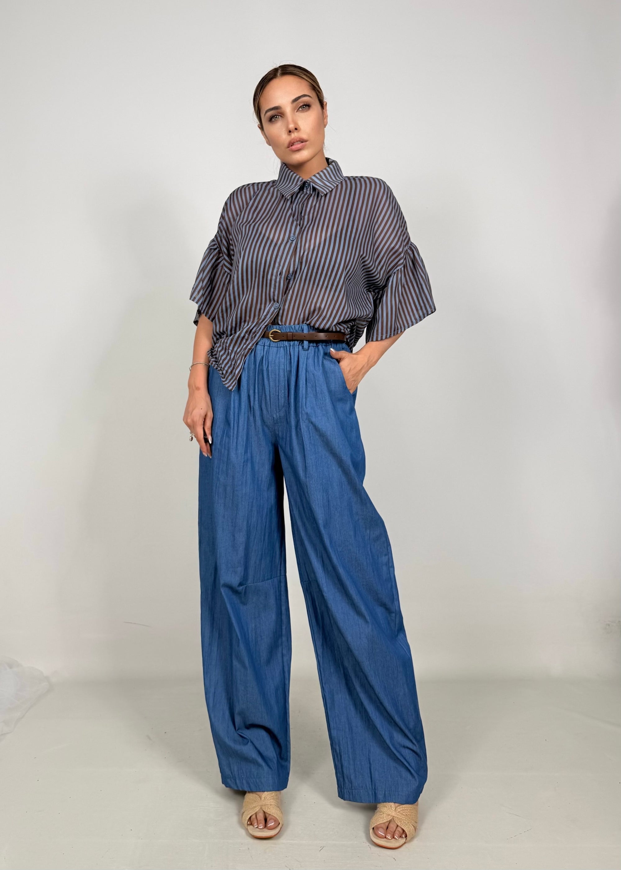 Camicia Tencel Righe