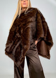Poncho Eco-Visone Pelo Lungo