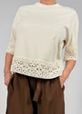 Blusa Cotone Pizzo Macramè