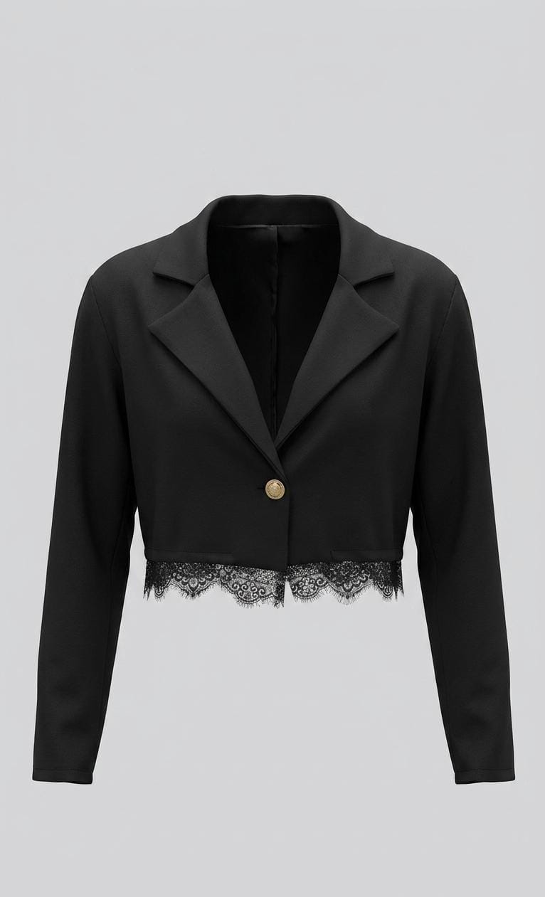 Giacca crop con pizzo